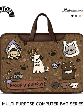 VISION美式动物平板收纳包ipadair5女适用于华为matepad11内胆包ipad12苹果pro12.9寸外带mini6平板6手提袋