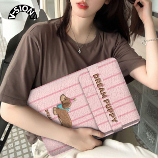SION生日小狗笔记本内胆包女无磁适用华为matebook14寸平板电脑保护套联想小新13苹果macbook15翻盖内胆包