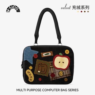 V-SION【轻语双栖】手提笔记本电脑包单肩适用苹果macbook15.6寸小新air13.3华为matebook联想女14pro保护套