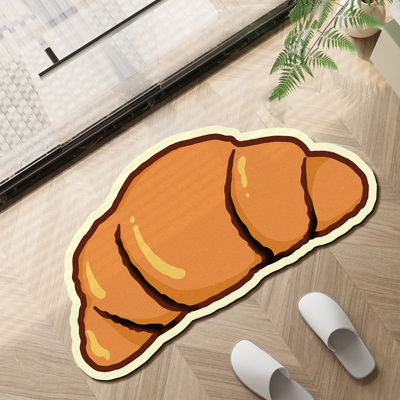 V-SION牛角包软硅藻泥浴室吸水地垫防滑速干脚垫卫生间门口垫地毯