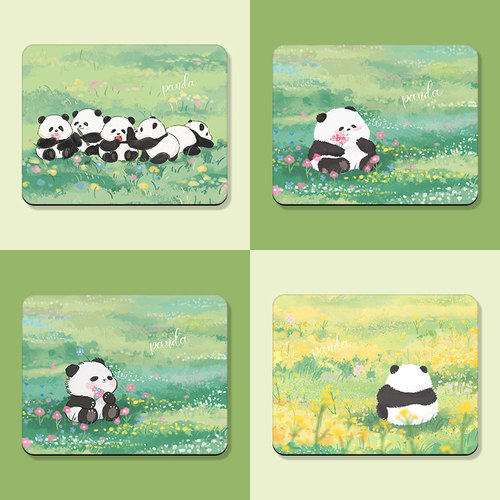 卡通熊猫小号鼠标垫女生唯鑫