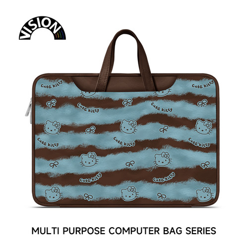 V-SION条纹小猫笔记本重磅电脑包