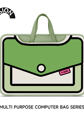 V-SION 二次元卡通笔记本重磅电脑包适用于苹果macbook15点6寸手提包小新air13华为matebook联想女14内胆包
