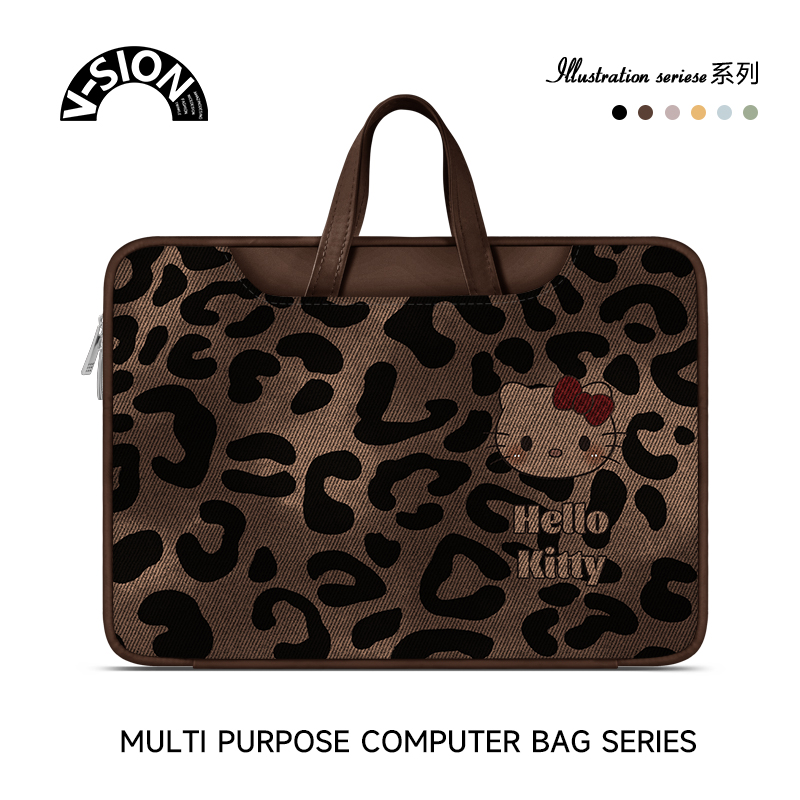 原创插画笔记本重磅电脑包