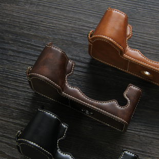 适用富士xh2相机套X-H2S保护套 皮革复古皮套X-H2半套真皮底座