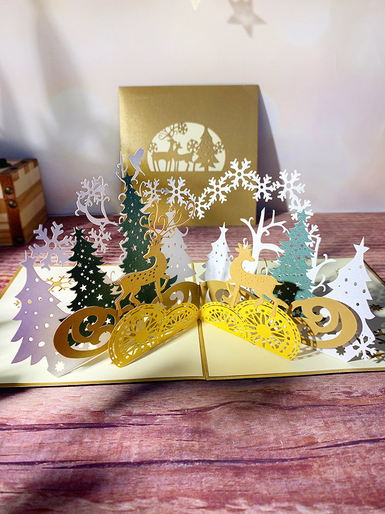 christmas cards christmas tree winter gift pop-up cards