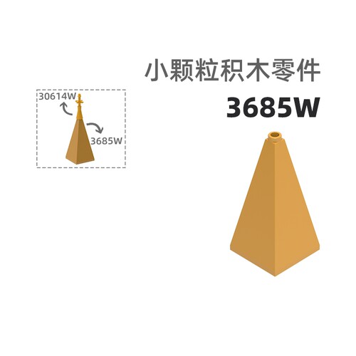 MOC小颗粒积木总汇国产零件兼容乐高3685W方塔3孔塔顶