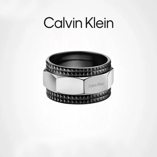 CalvinKlein【清仓款】ck戒指男设计=简约个性气质指环生日礼物