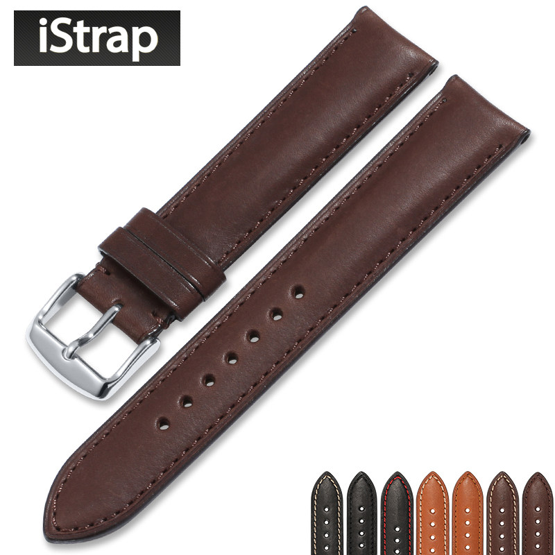 小牛皮手表带男真皮女针扣代用浪琴欧米茄美度DW表带18 19 22mm20