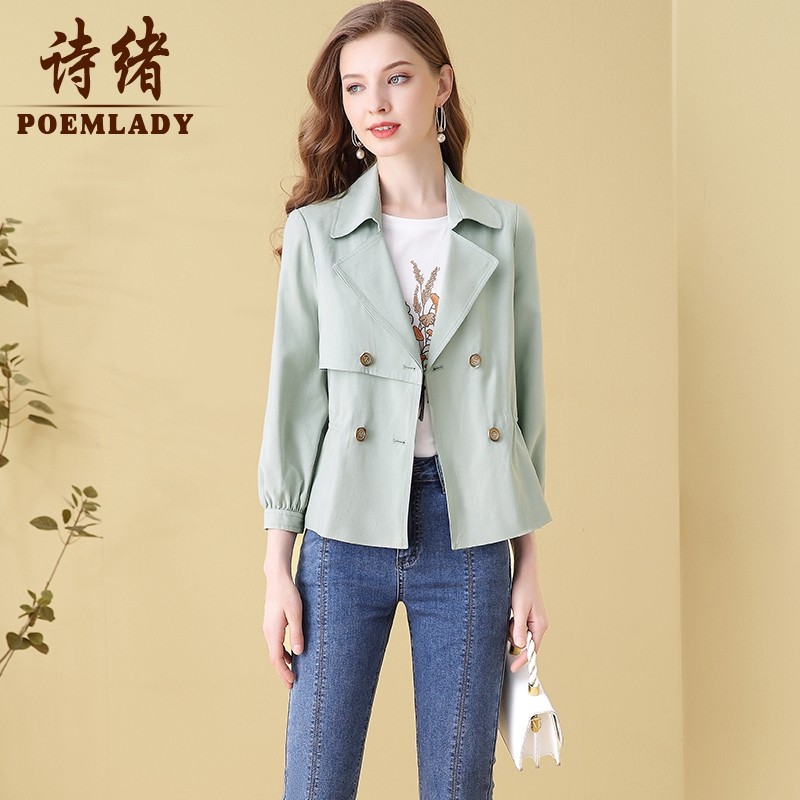 诗绪休闲西装外套女短款秋季2022新款风衣外套薄款小个子60011