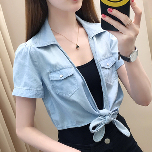 短款 无扣系带白色小披肩 牛仔外套女搭配连衣裙小个子新款 2023夏季