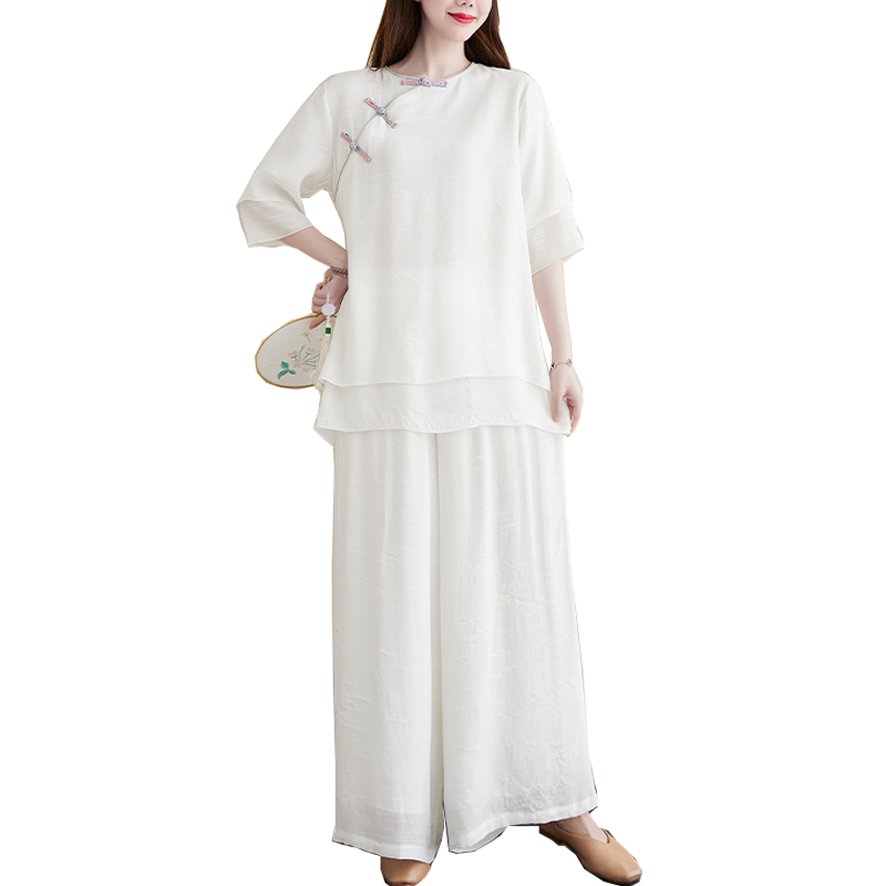 春夏太极服女复古飘逸演出服