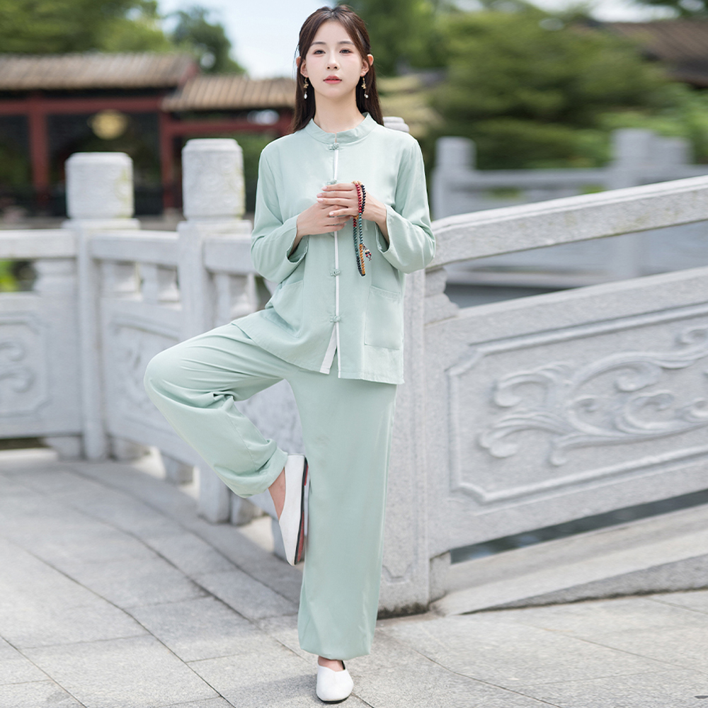 练功服套装中国风瑜伽太极两件套