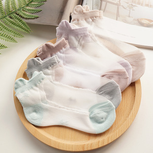 5双装儿童袜子棉袜超薄女童网眼袜中大童透气短袜薄款冰凉丝袜夏