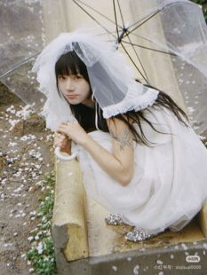 头纱领证登记头饰求婚蝴蝶结蕾丝花边蓬蓬纱结婚新娘花嫁拍照道具