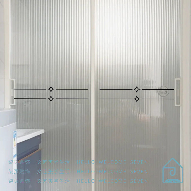 简约腰线玻璃贴 浴室阳台移门贴画 办公室玻璃门防撞提示线条贴纸,家居饰品,软装墙贴,淘宝优惠券,粉丝福利购,淘宝优惠卷