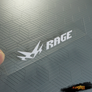 RAGE单板滑雪板贴纸 车窗后窗三角窗防水防晒 收纳箱露营箱体贴