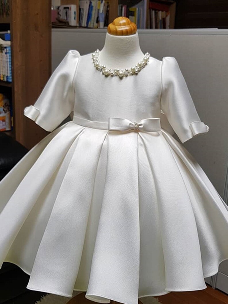 100 days baby year-old dress Female one year old baby flower girl Wedding girl birthday princess dress puffy Western style autumn