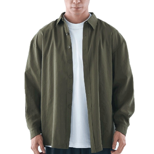 柏屋黑白长袖衬衫IND系列现代舞落肩宽松舞蹈训练演出ZL22511006