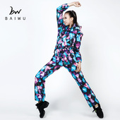 柏屋女连体运动保暖棉服户外滑雪棉裤 11411702 舞蹈练功长裤