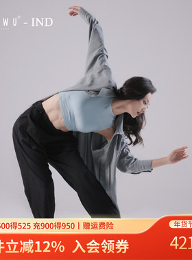 柏屋赵磊IND系列长袖衬衫男女同款舞蹈练功服宽松舞蹈服121102001