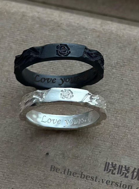 骑士公主情侣戒指女ins小众设计感玫瑰指环潮情人节礼物闺蜜对戒