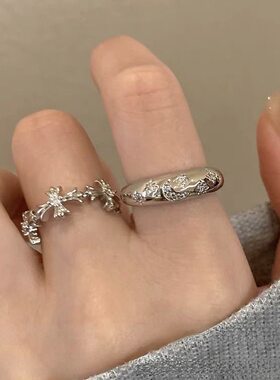 微镶锆石十字架戒指女ins小众设计感轻奢食指戒时尚个性指环手饰