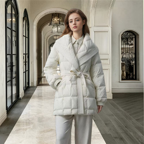 可翻可立领系带90白鸭绒羽绒服
