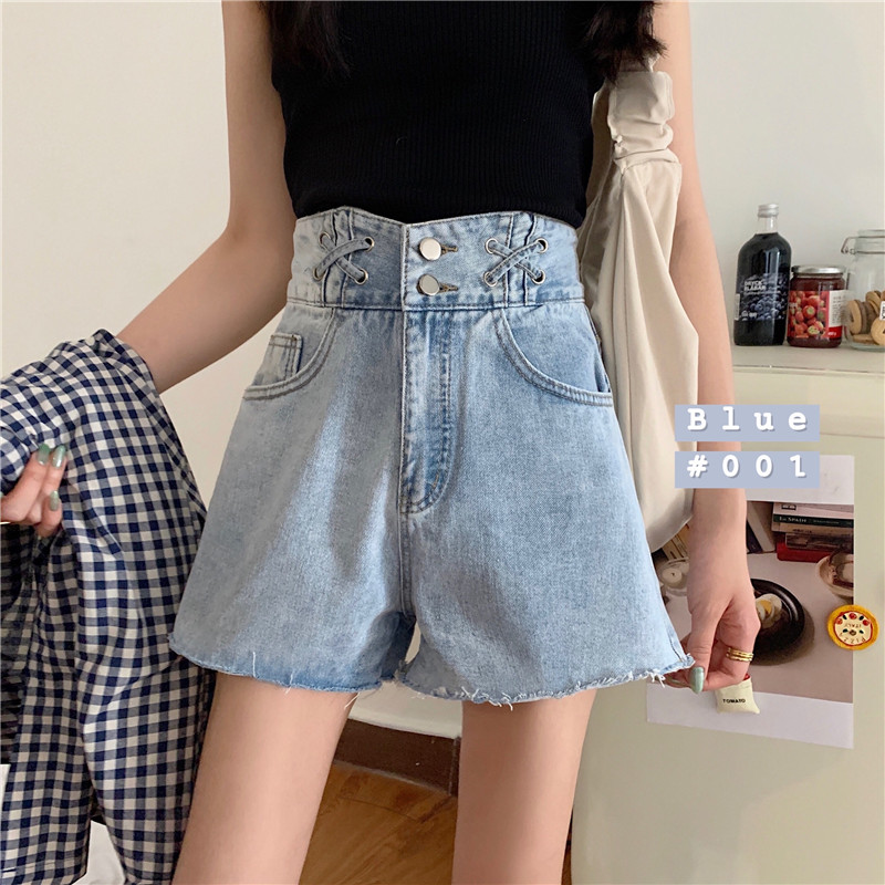 New high waisted, thin and versatile denim shorts