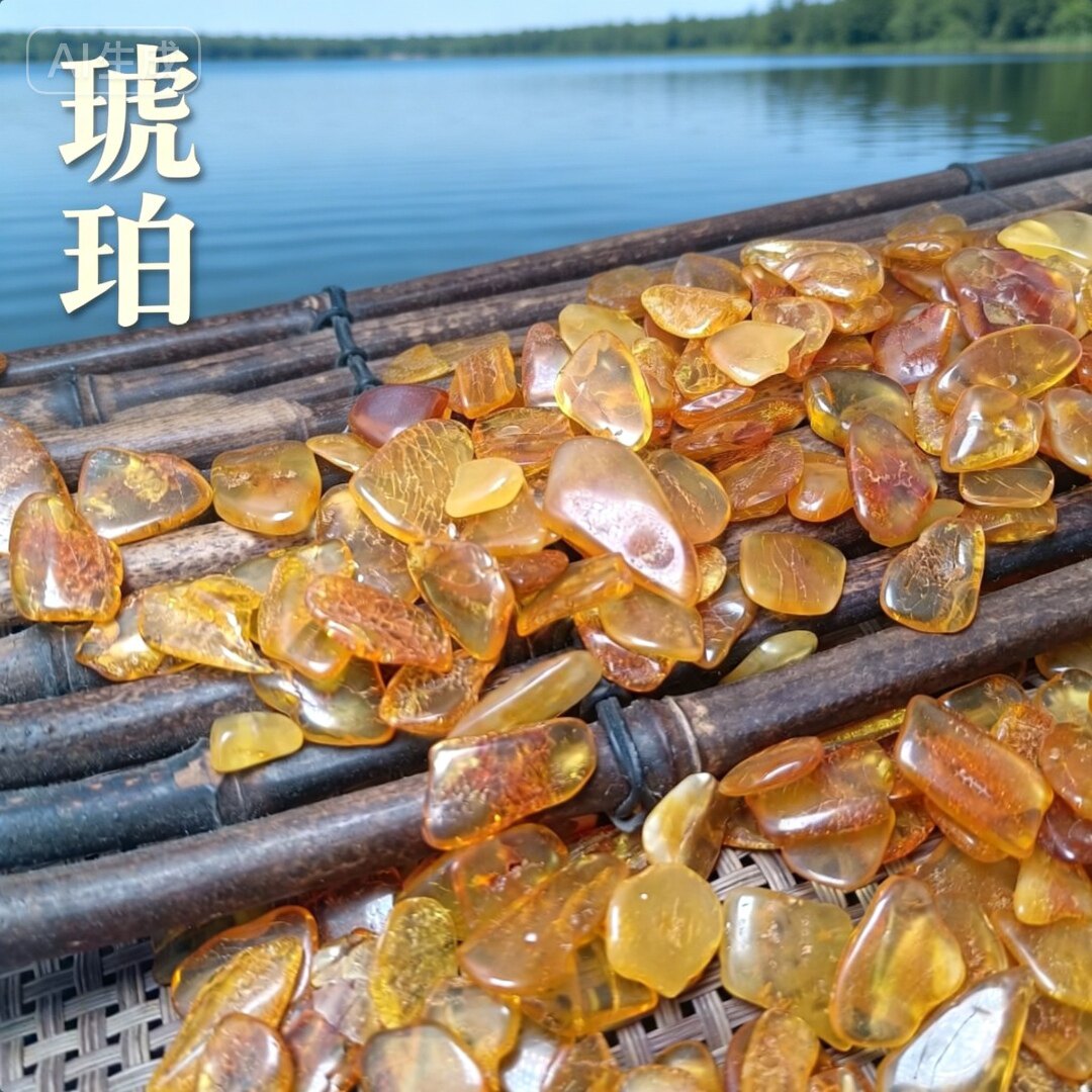 曼扎原矿波罗的海琥珀无孔随型薄片散珠金珀蜜蜡供佛装藏七宝石