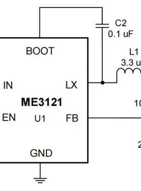 ME3121 118 108 110贴片40V1A负载同步整流DC-DC降压转换器芯片IC