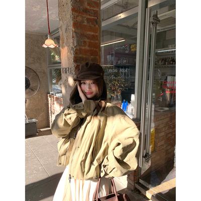 XinleiLin香薰棕牛仔廓形外套