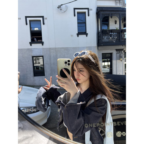XinleiLin深色牛仔外套裤子套装