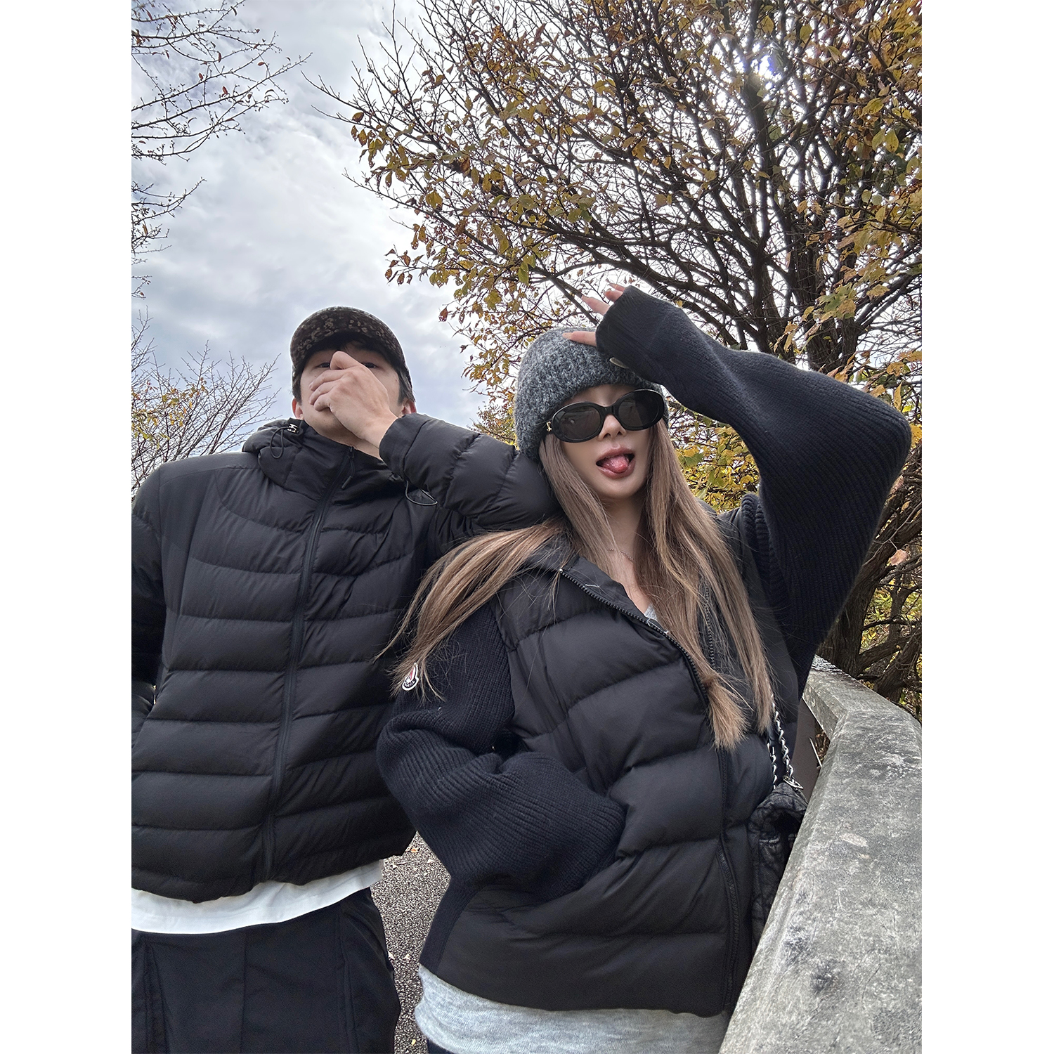 XinleiLin针织拼接短款羽绒服