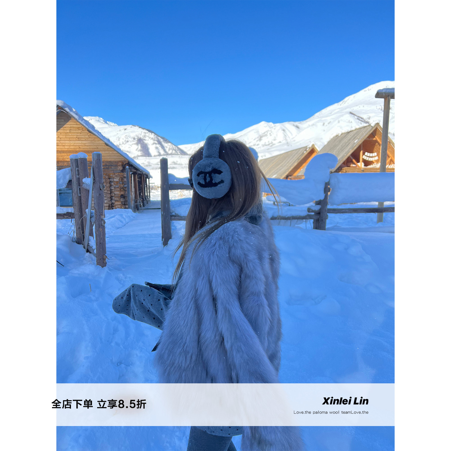 XinleiLin灰色狐狸毛皮草