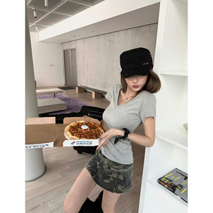 T恤女春夏上衣 夏日bi穿chill简约3色纯色百搭短袖 Xinlei Lin