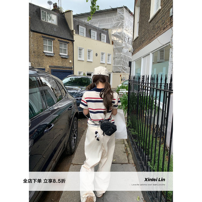 XinleiLin双色阔腿工装休闲裤