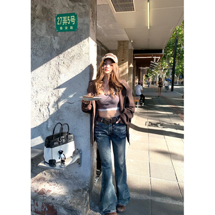 高街复古重工水洗中低腰微辣牛仔裤 Xinlei 美式 蒸汽时代 Lin