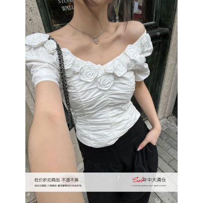 xinleilin玫瑰拉链上衣