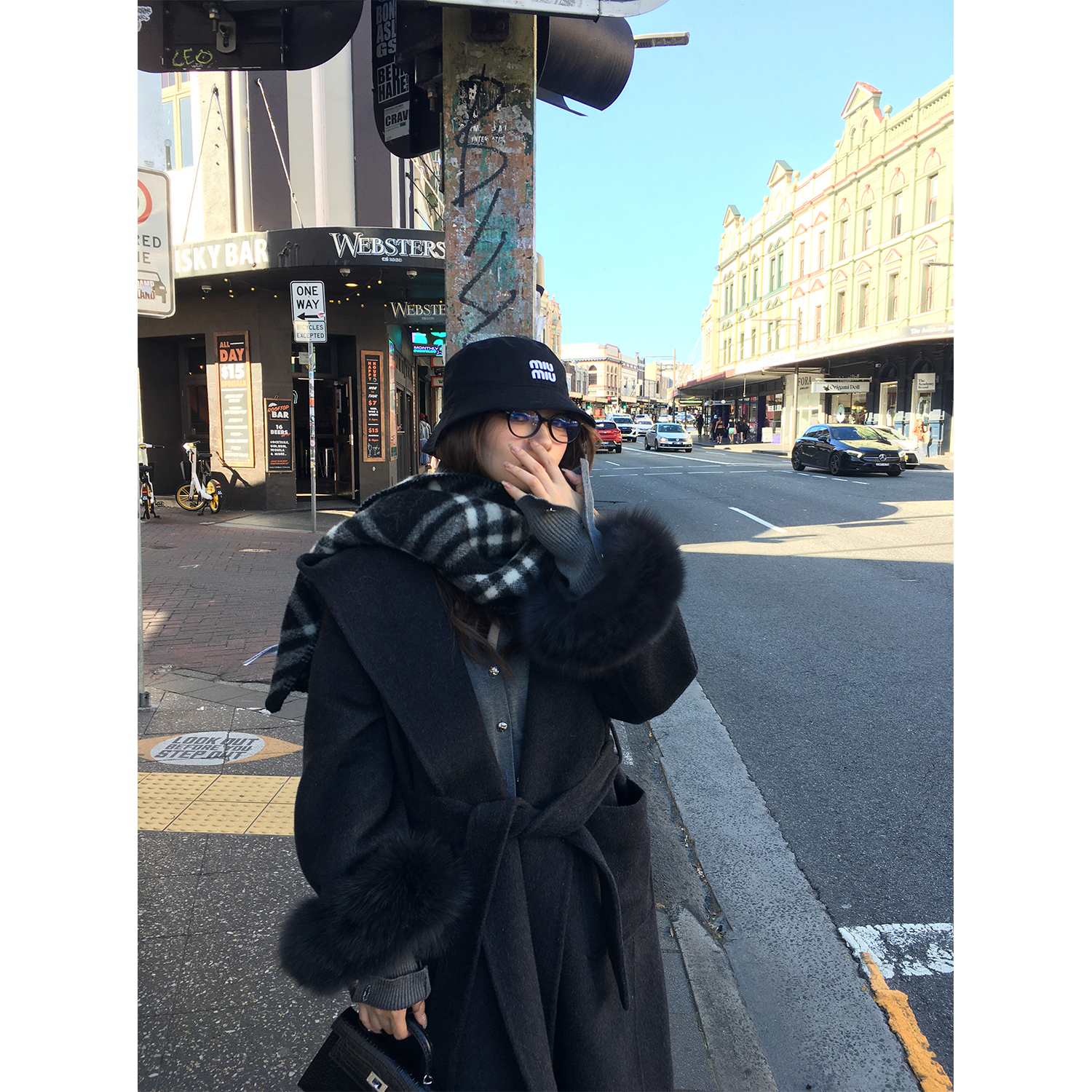 XinleiLin双色长款双面呢外套