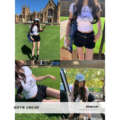 XinleiLin三色牛仔短裤裙裤