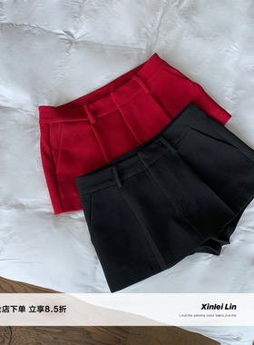 Xinlei Lin“切尔西”西装感低腰仿麻感辣妹半身裙