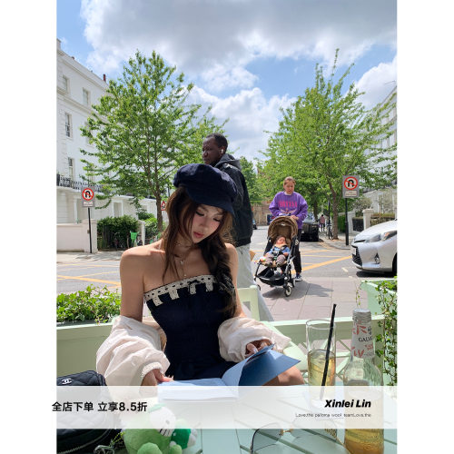 XinleiLin双色抹胸连衣裙长短