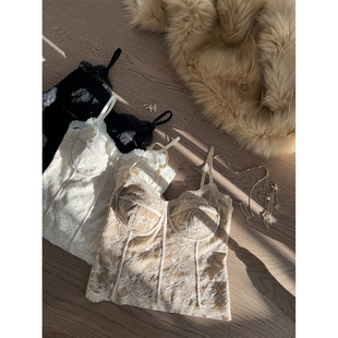 Xinlei Lin 蕾丝绮梦 蕾丝吊带背心保暖内衣自带胸垫内搭外穿