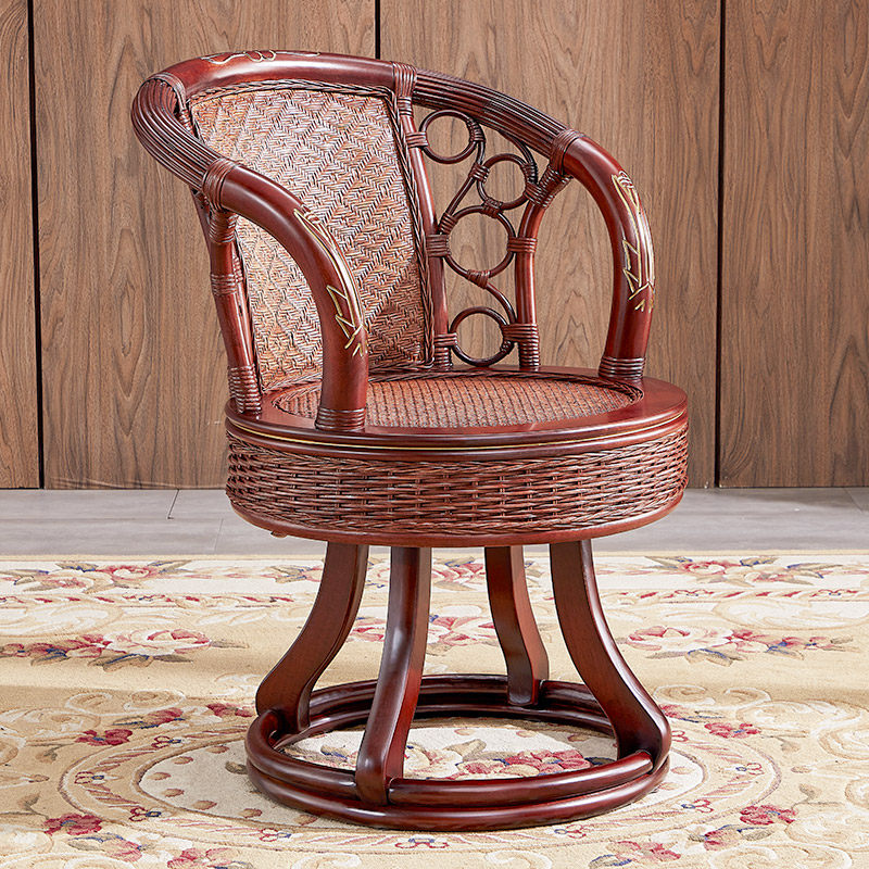 阳台休闲藤椅靠背椅休闲滕椅藤条椅家用老人藤编椅子旋转真藤腾椅,住宅家具,阳台椅,淘宝优惠券,粉丝福利购,淘宝优惠卷