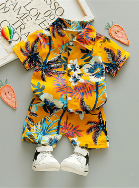 0-5Y Kids Baby Boy Clothes Boho Summer Floral Print Sets 2Pc