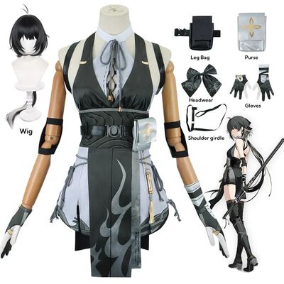 Wuthering Waves Rover Cosplay Costume Wig Female Uniform Ear
