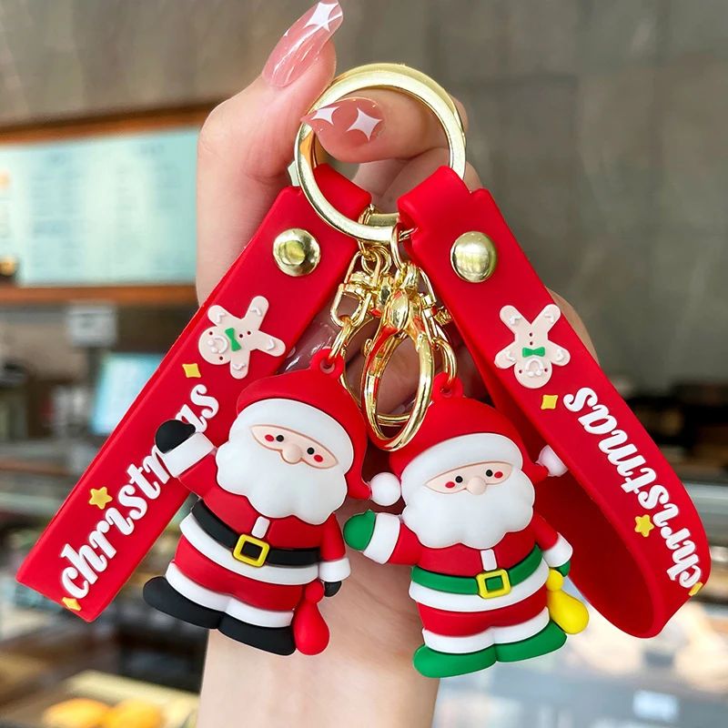 Christmas Gifts Silicone Keychain Christmas Tree Snowman Acc