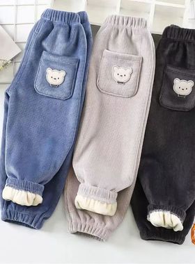 Kids Warm Pants Autumn Winter Girls Thicken Trousers Baby Bo
