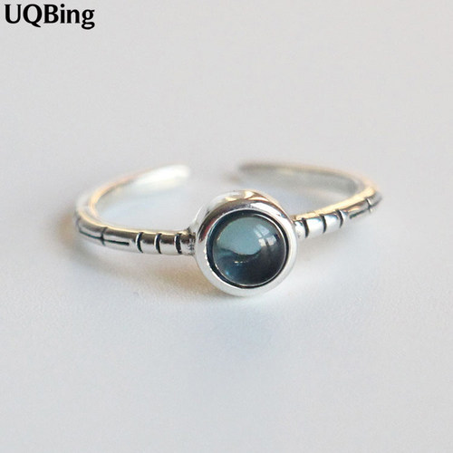 Real Thai Silver Opal Rings Open 100% 925 Sterling Silver Re